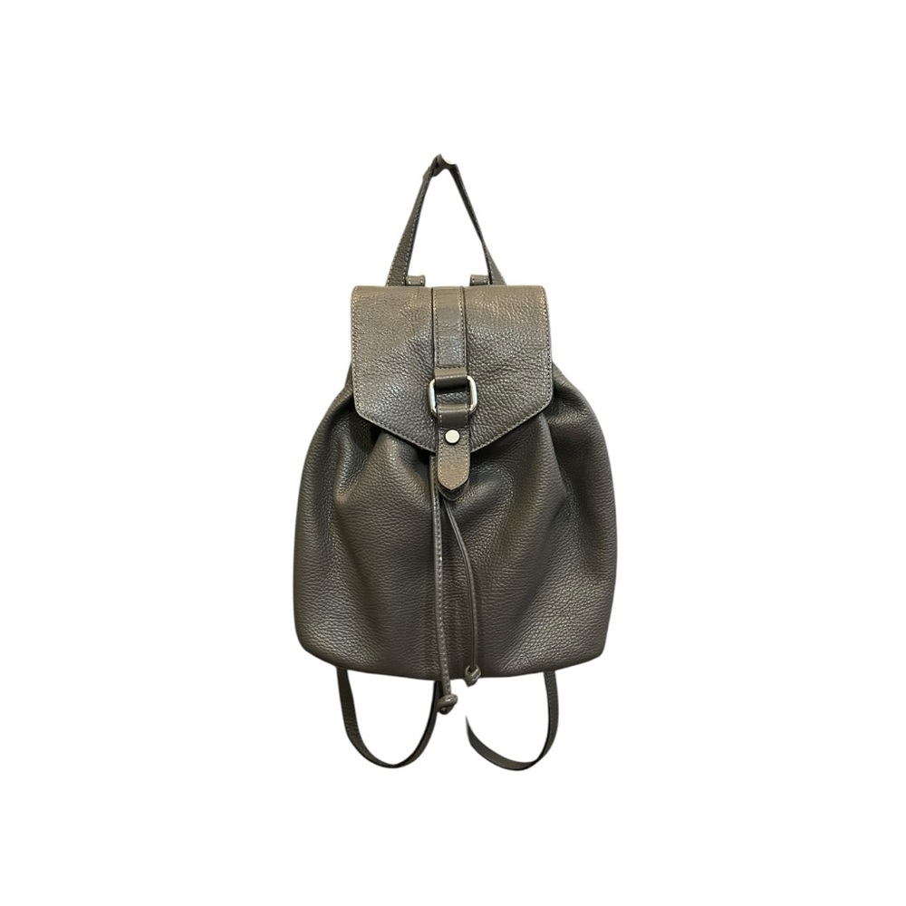 🩶 𝐀𝐁𝐄𝐋𝐄 𝐋𝐔𝐂𝐈𝐀𝐍𝐎 Pebbled Leather Drawstring Backpack | Made in Italy